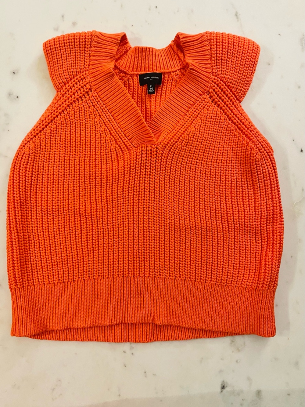 Banana Republic Orange Chunky Knit Sleeveless Sweater